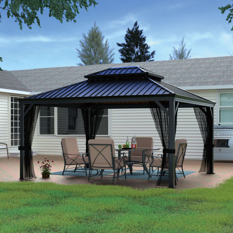 Aluminum Gazebo with Ventilated Double Roof