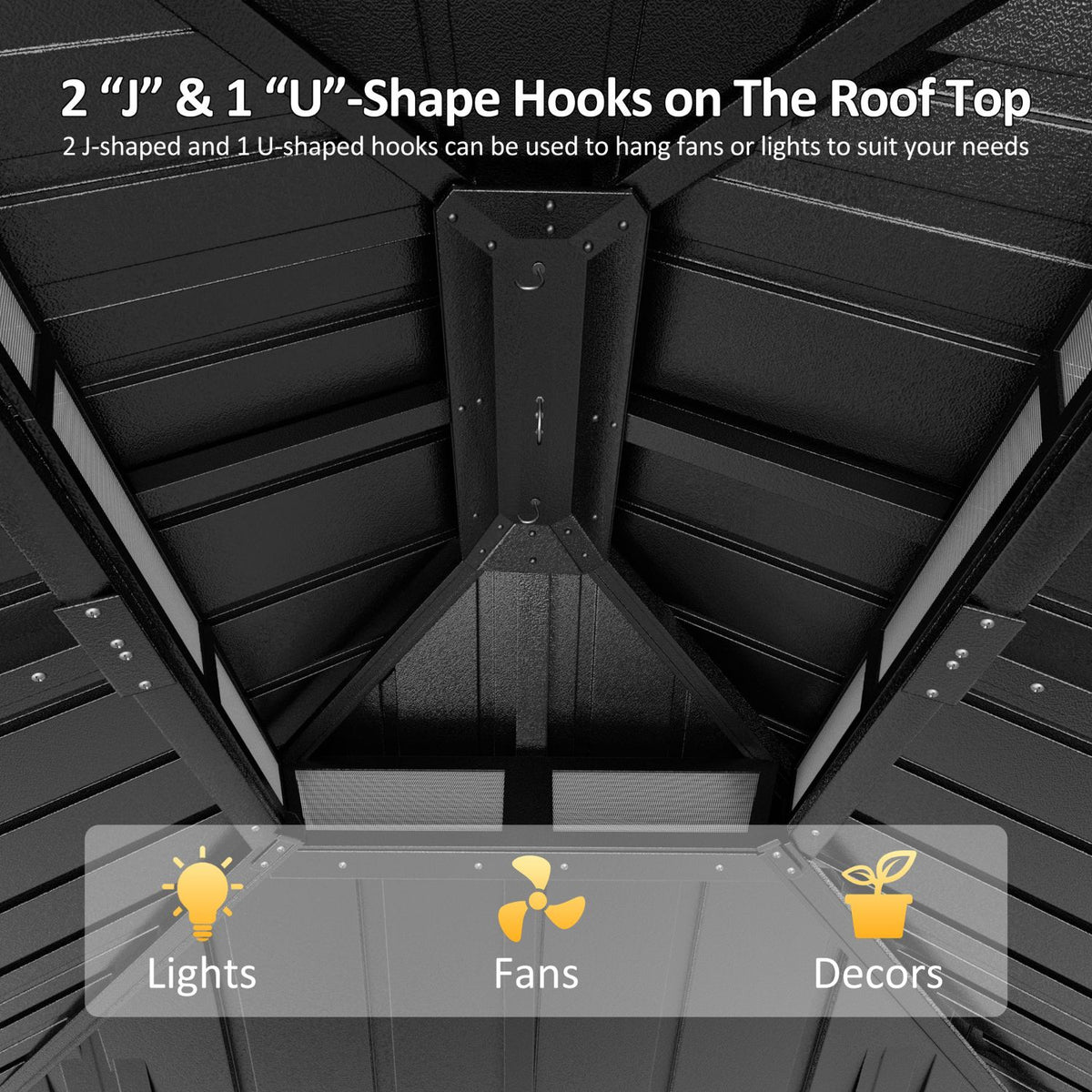 Aluminum Gazebo with Hanging Hooks