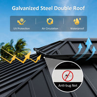 Galvanized Steel Double Roof Gazebo