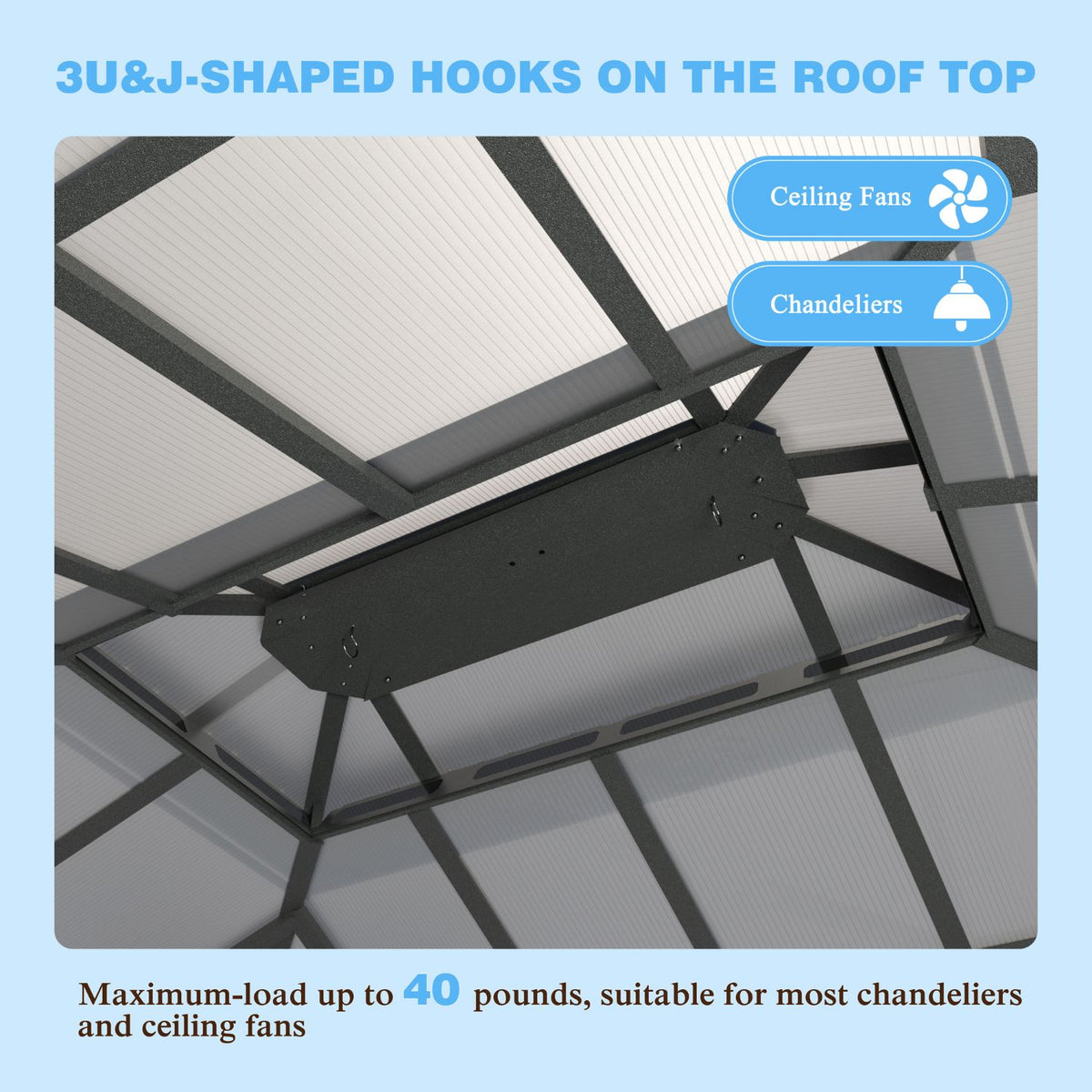 Aluminum Gazebo with Hooks