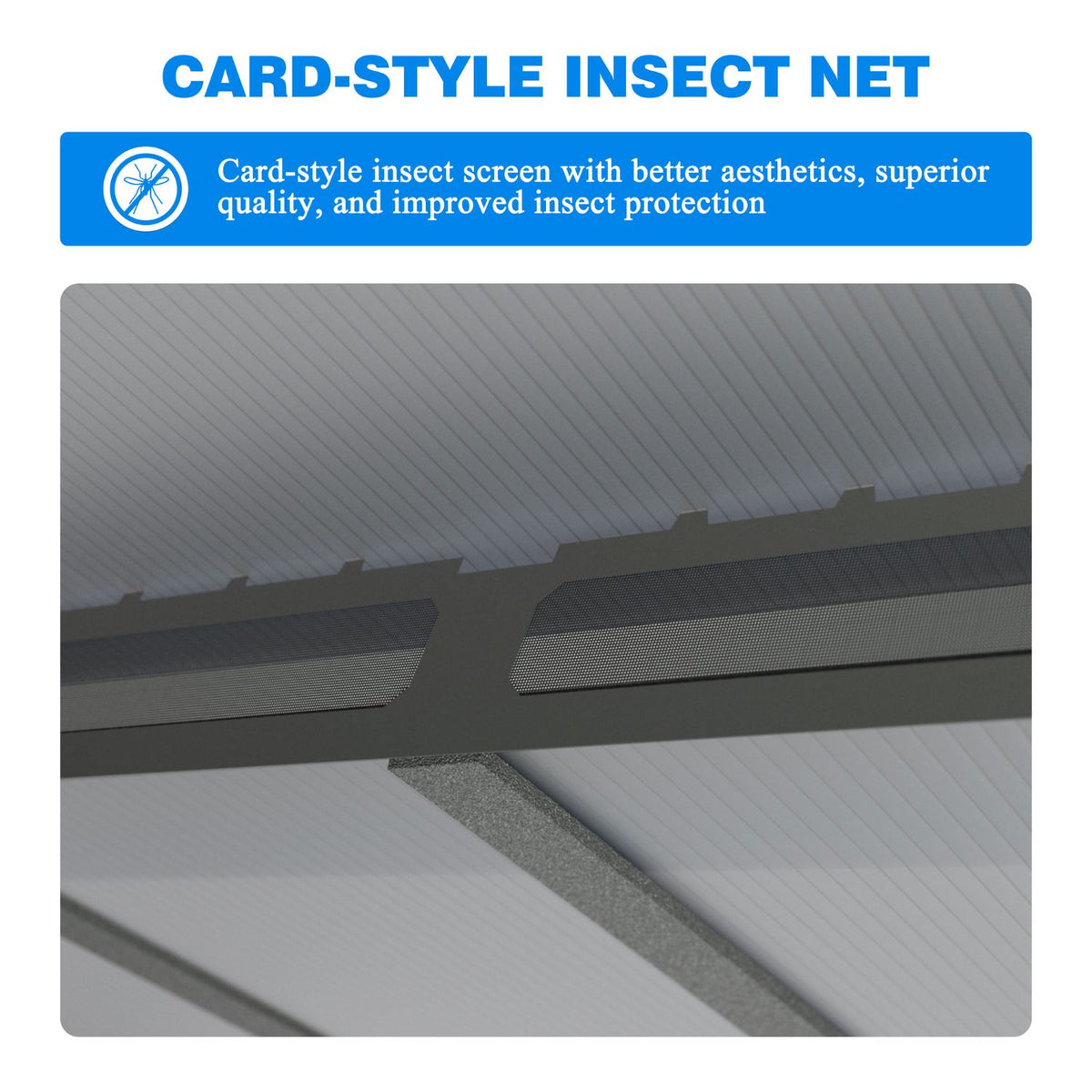 patio gazebo with card-style insect net