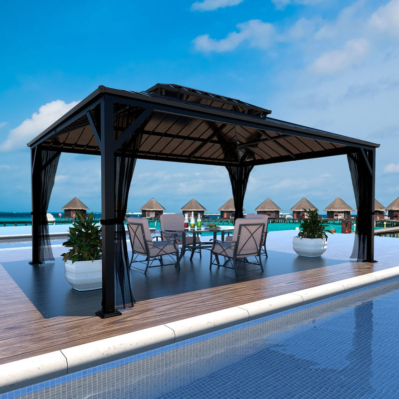 12x16 Double Roof Hardtop for Patio