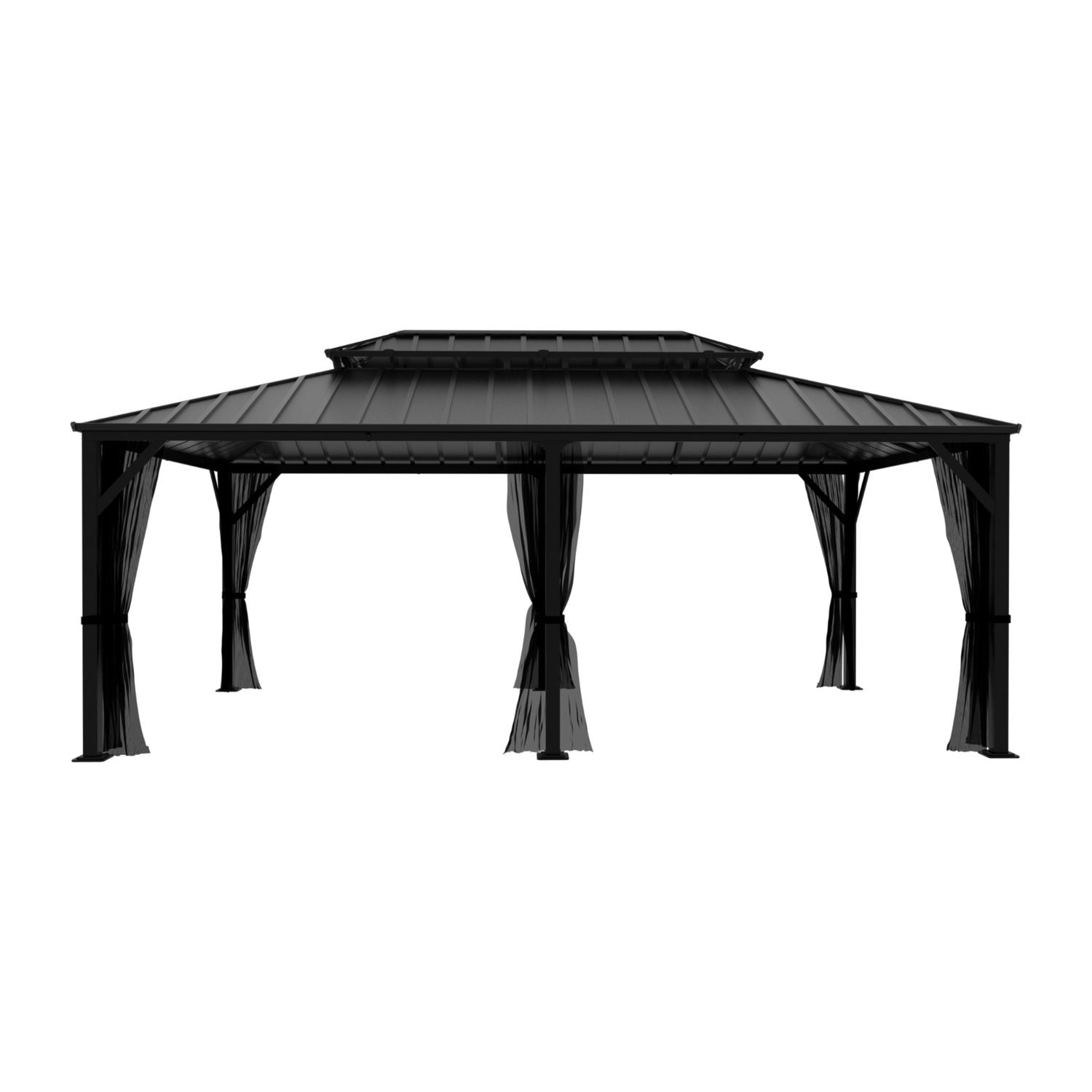 12x20 Gazebo Hardtop, Outdoor Metal Gazebo with Double Roof – Veikous