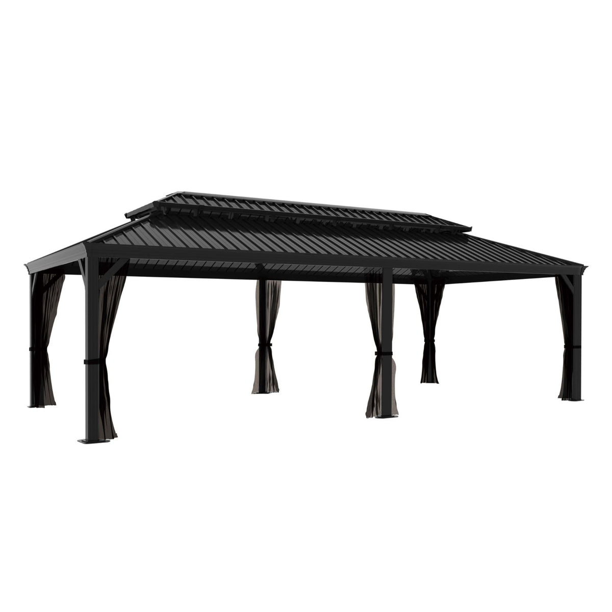 14X24 Hardtop Gazebo with Galvanized Steel Double Roof