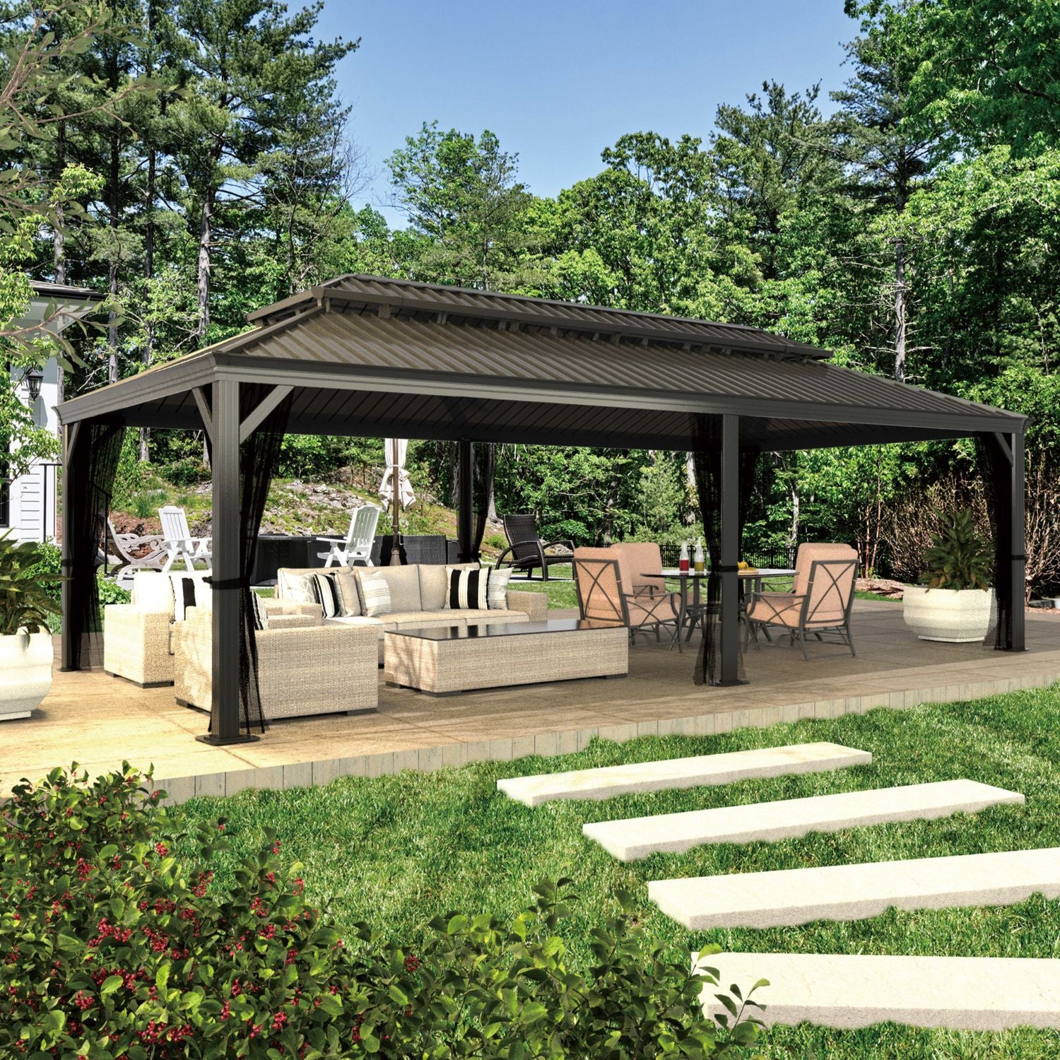 ペゴパ 14X24 Hardtop Gazebo with Galvanized Steel Double Roof – Veikous