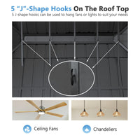 gazebo with hooks on the roof