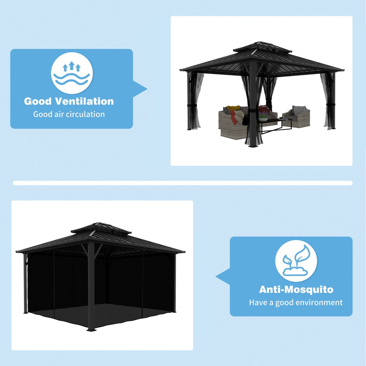 gazebo with metal roof
