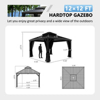 outdoor double roof gazebo, 12x12ft
