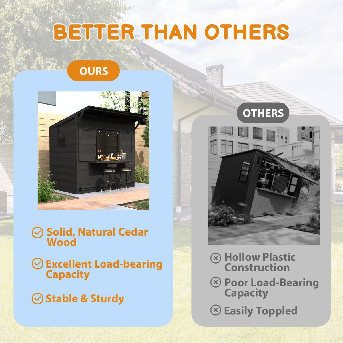 Veikous Cedar Wood Bar Shed