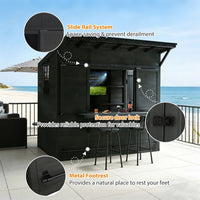 Outdoor bar shed with footrest