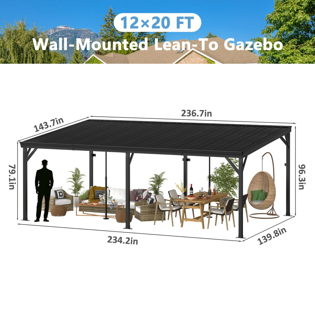 12x20 aluminum pergola