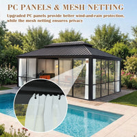 12x20 Aluminum Hard-top Gazebo, Weather-Resistant