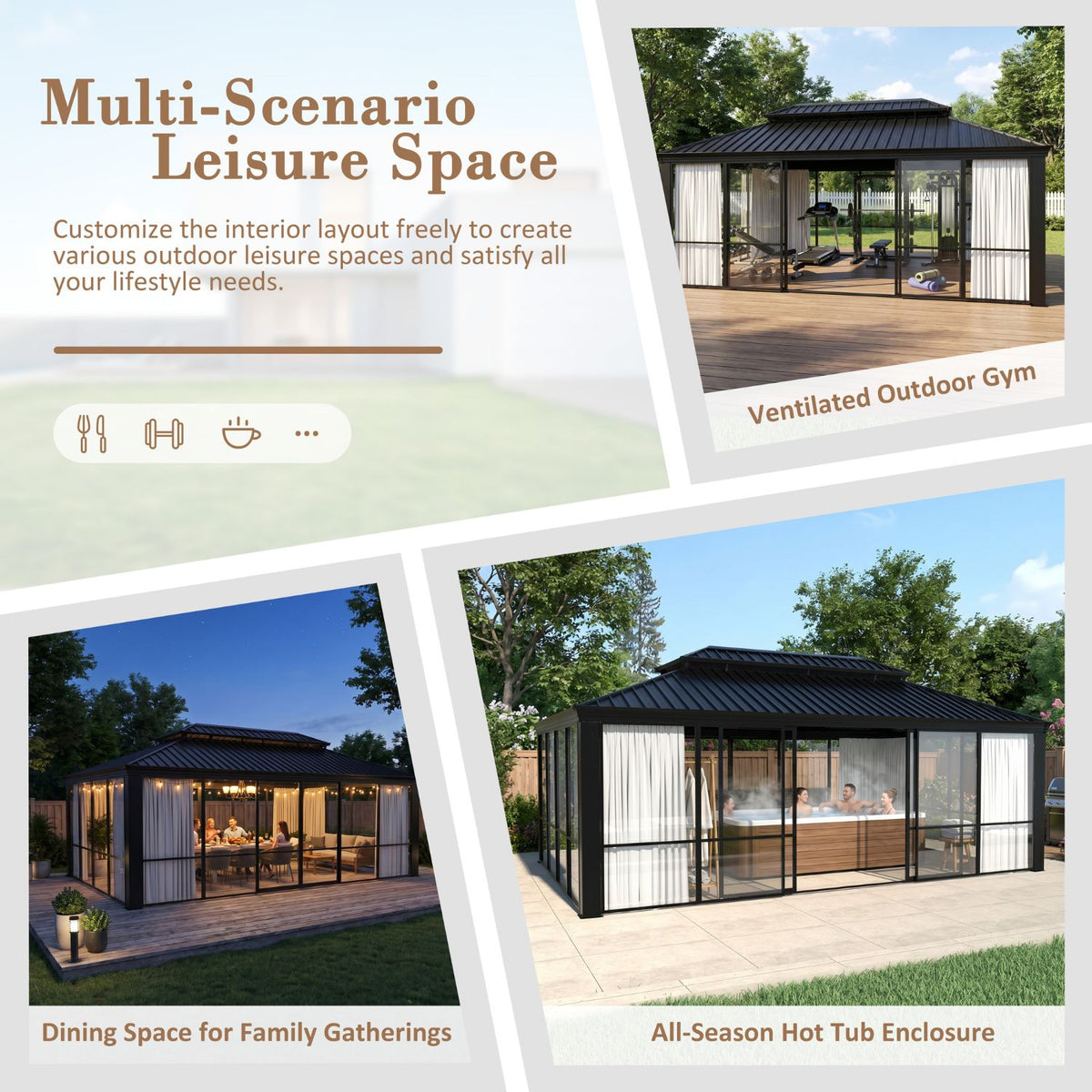 Solarium Sunroom Suitable for Various Scenarios