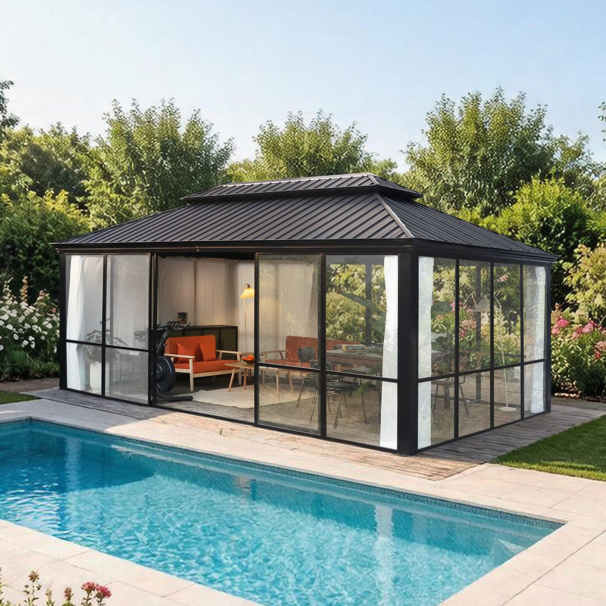 12' x 20' Outdoor Sunroom, Hardtop 