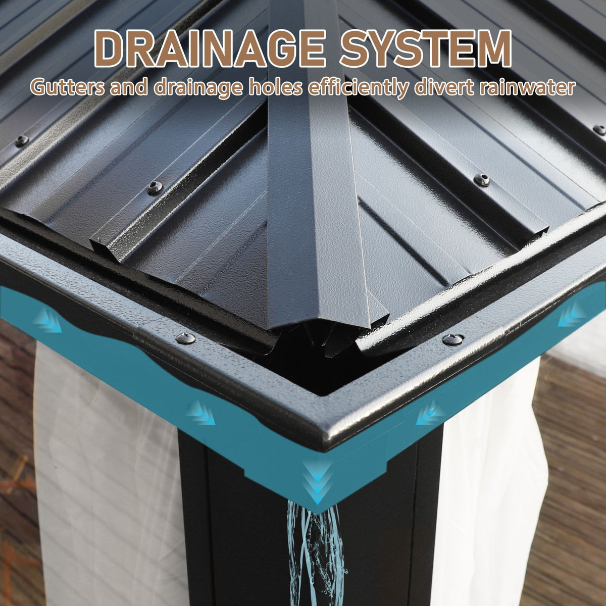 Hardtop Gazebo with Drainage System