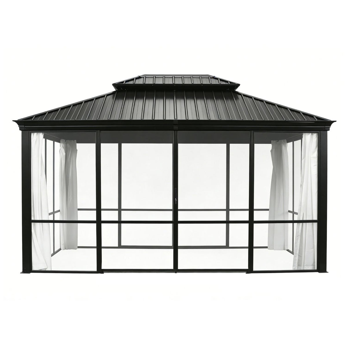 Veikous Aluminum Sunroom, Black