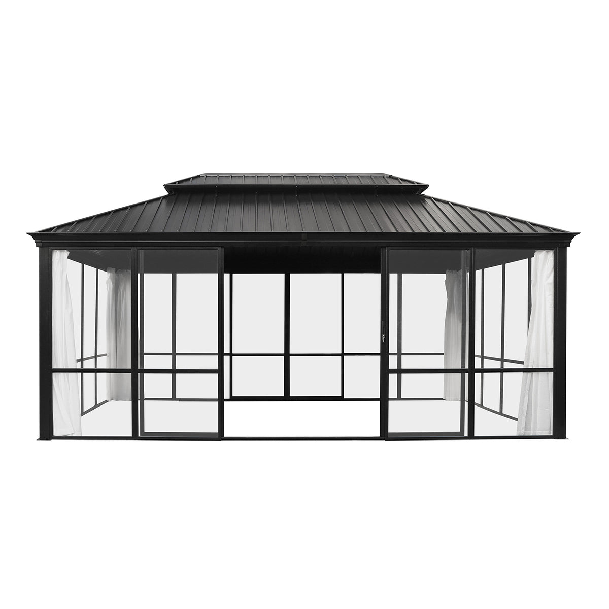 solarium tarp Aluminum Solarium Sunroom with Hardtop Roof, 12x20