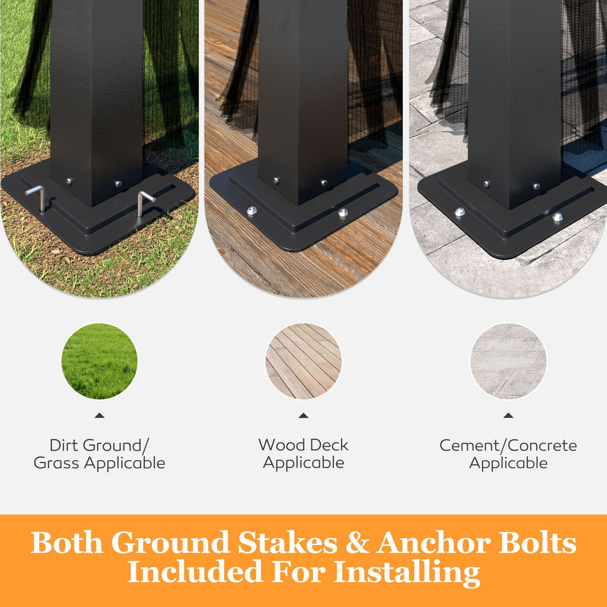Heavy-Duty Gazebo with Stakes