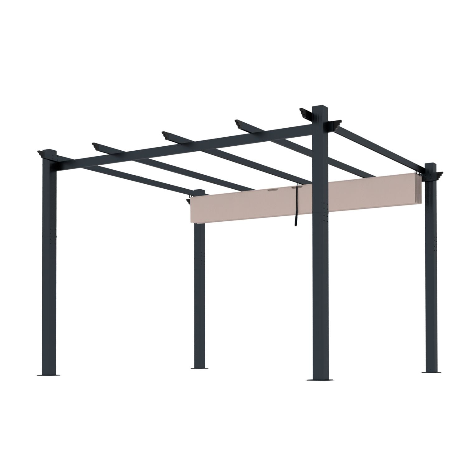 VEIKOUS 10 x 10 Aluminum Pergola with Retractable Canopy – Veikous