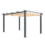 VEIKOUS 10' x 10' Aluminum Pergola for Patio, with Retractable Canopy