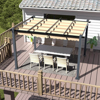 10' x 10' Aluminum Pergola, Beige