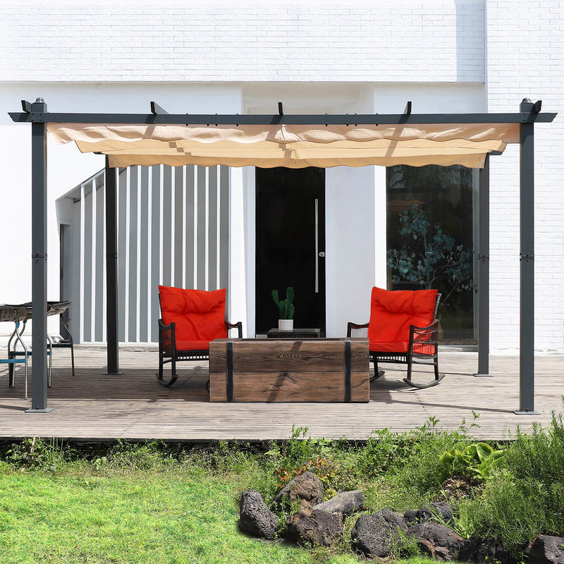 10 x 10 Aluminum Pergola, Beige