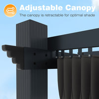 VEIKOUS 10' x 13' Aluminum Pergola Canopy, Gray