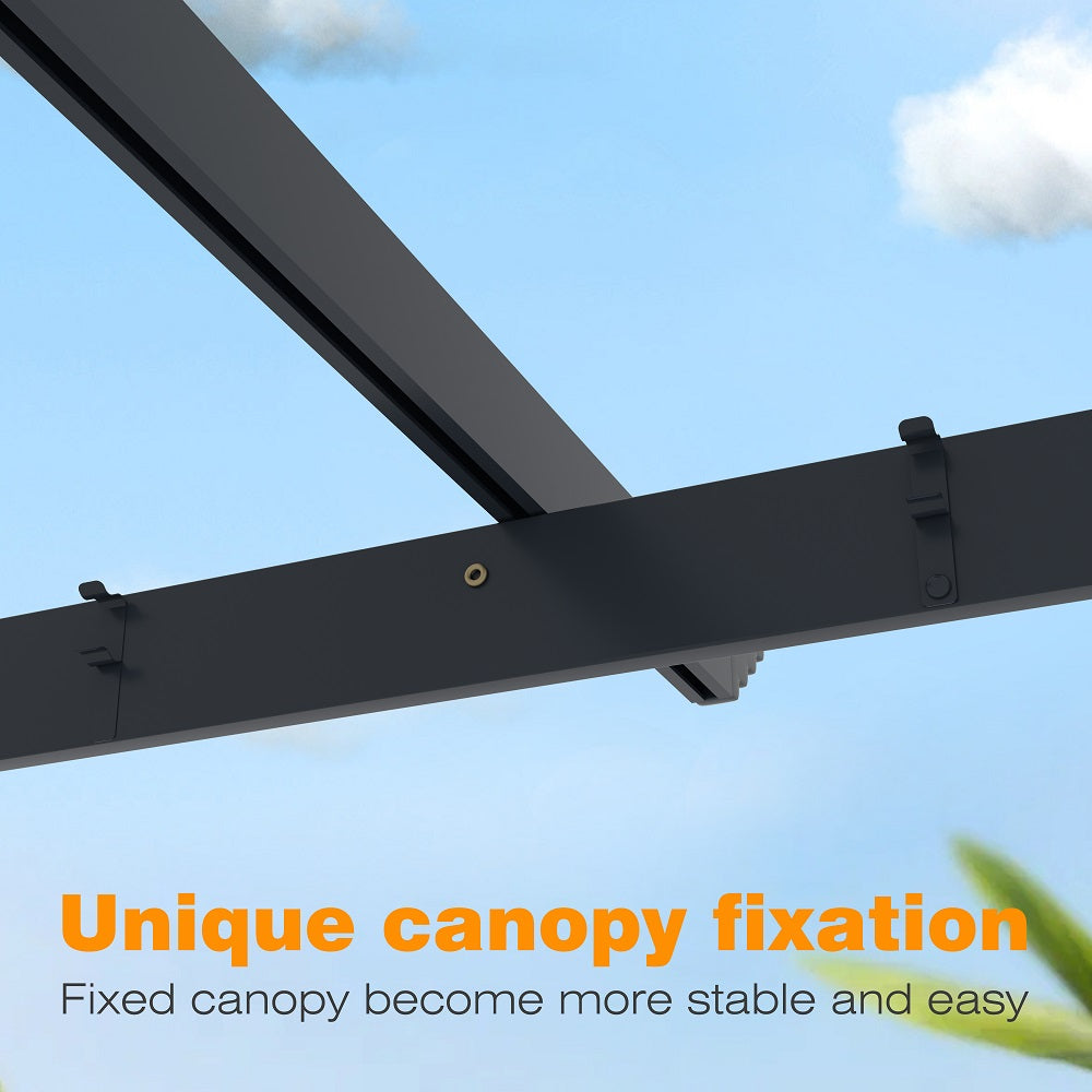 Aluminium pergola with canopy