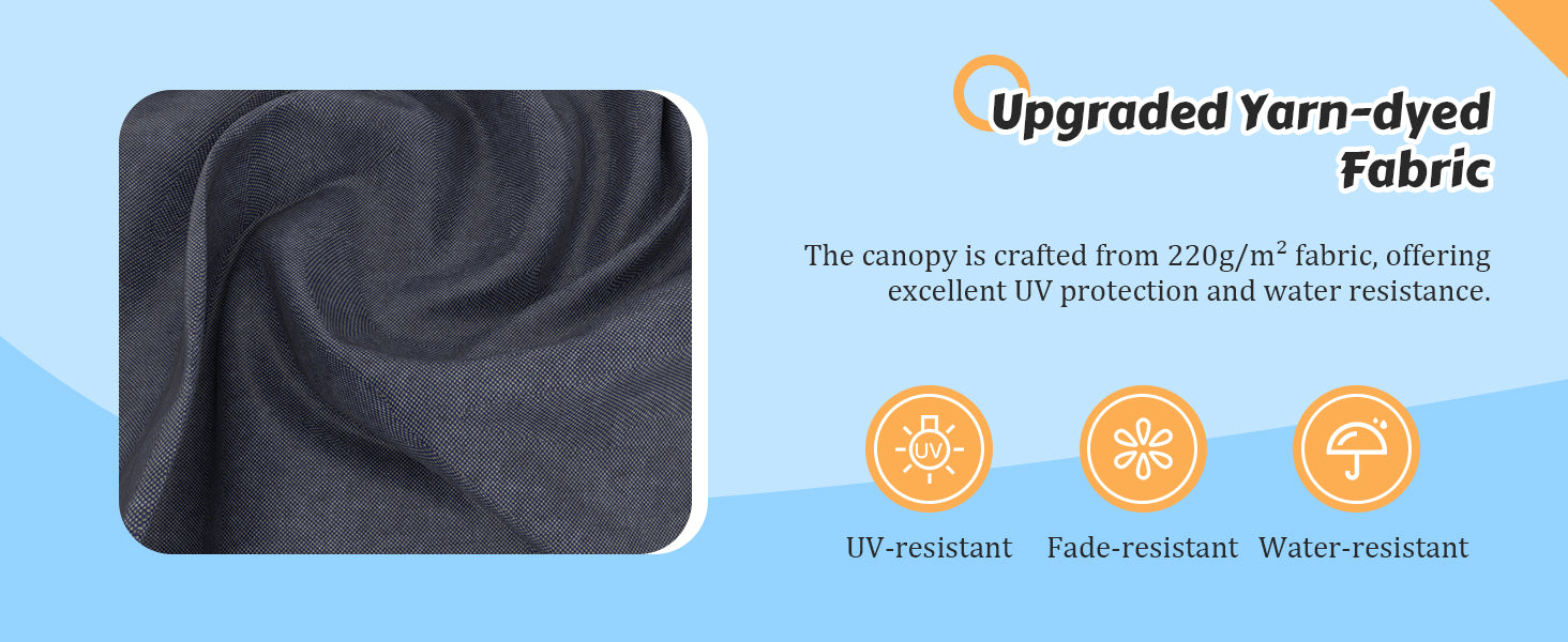 Our pergola canopy is UV-resistant, fade-resistant, water-resistant.