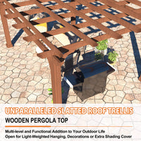 Wooden Pergola with Roof 10 x 12