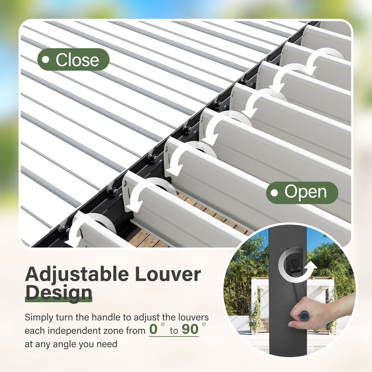 Adjustable Louvered Pergola from Veikous
