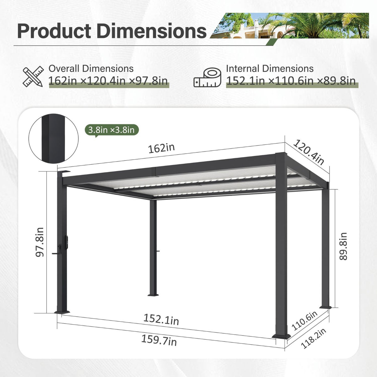 10'X13' Veikous Pergola