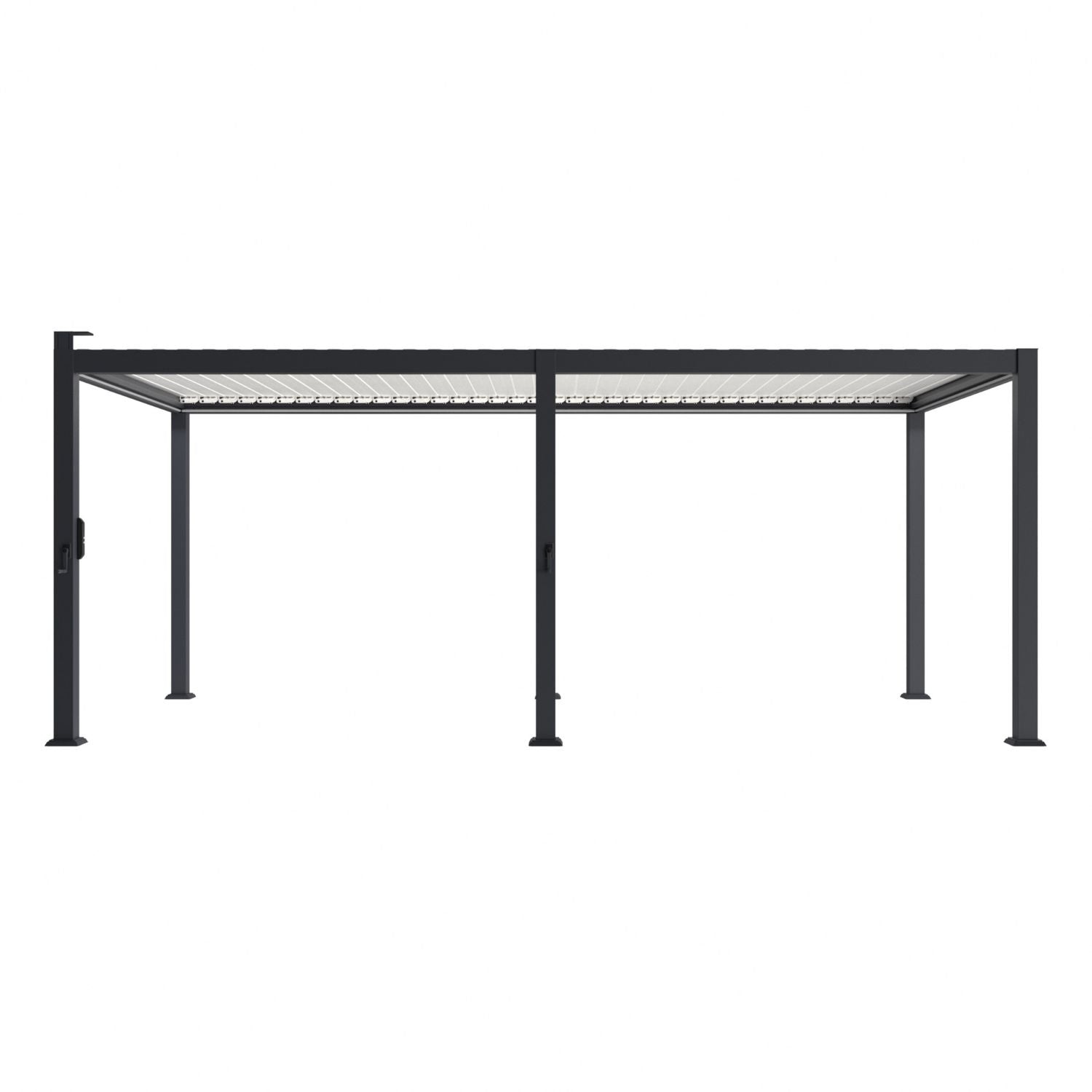 Steel Louvered Pergola with Adjustable Roofs and Solar Lights