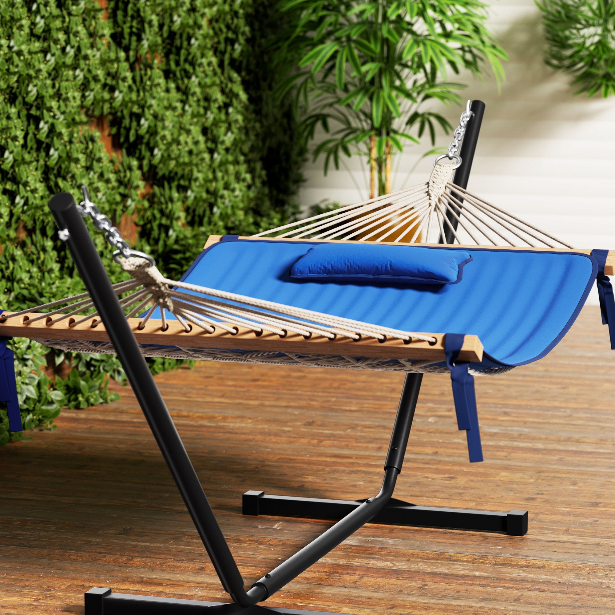 VEIKOUS Free Standing Hammock, 2-Person Hammock with Pillow – Veikous
