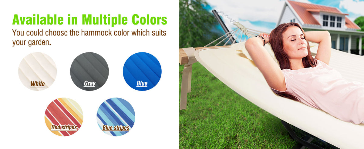 VEIKOUS Free Standing Hammock, 2 Person Hammock, Double Hammocks with Pillow, 12ft