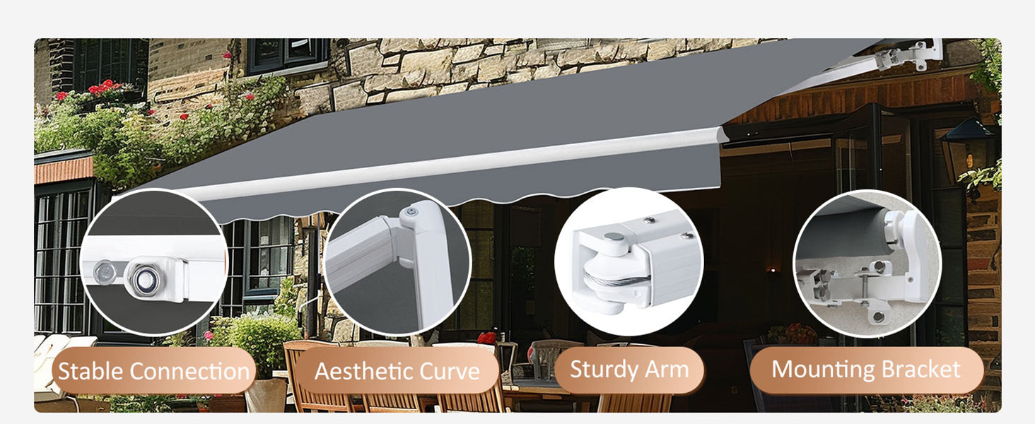 retractable awning with mounting bracket