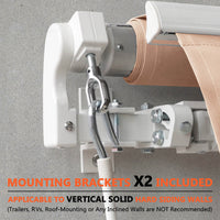 manual retractable awning, beige