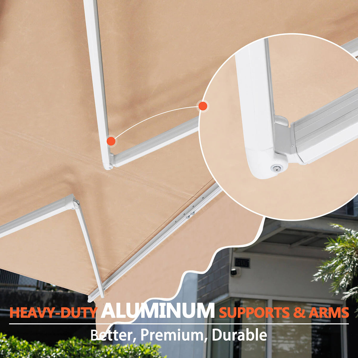 8ft deck awning shade, Beige