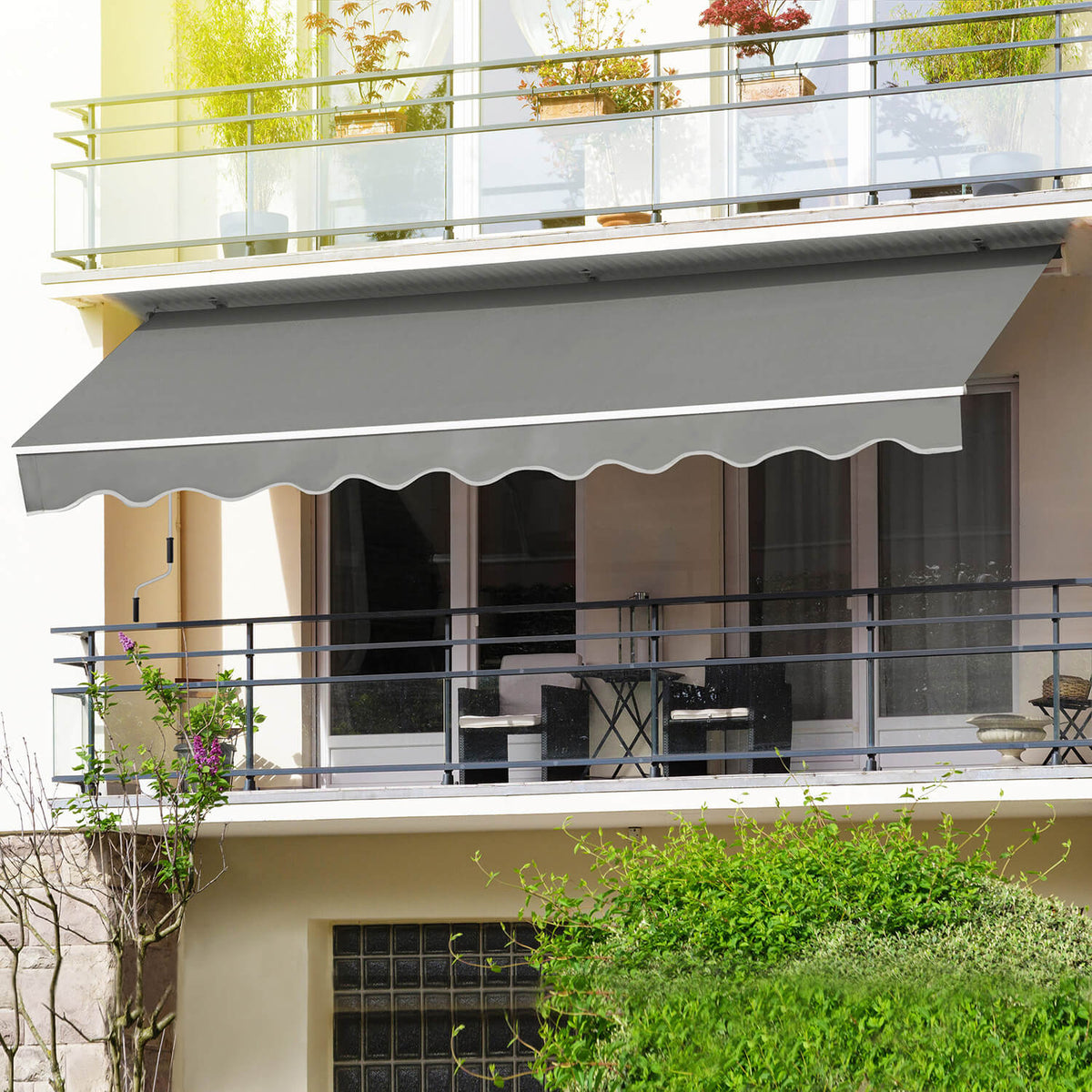 8×7ft Retractable Awning, Gray