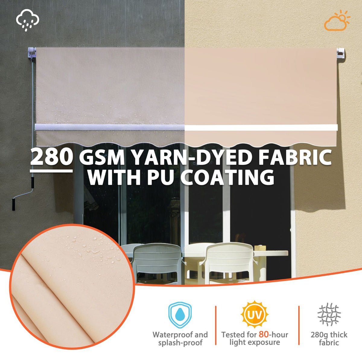 beige awnings from Veikous