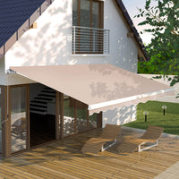 beige outdoor awning