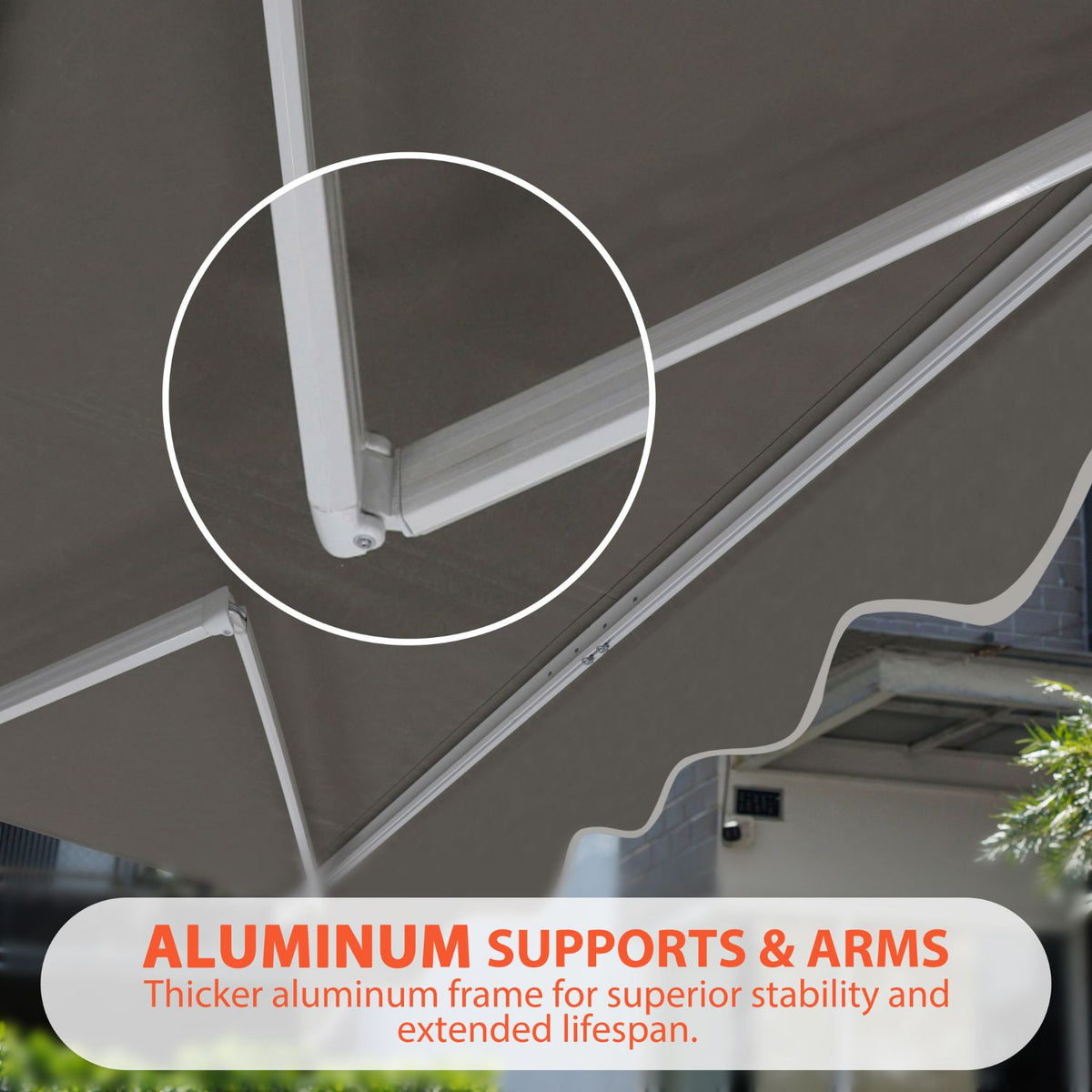13 x 8 aluminum frame canvas awning