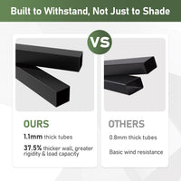 Veikous Residential Metal Awning, Fixed Window Awning with Triangle Frame for Doors, Porches, Balconies