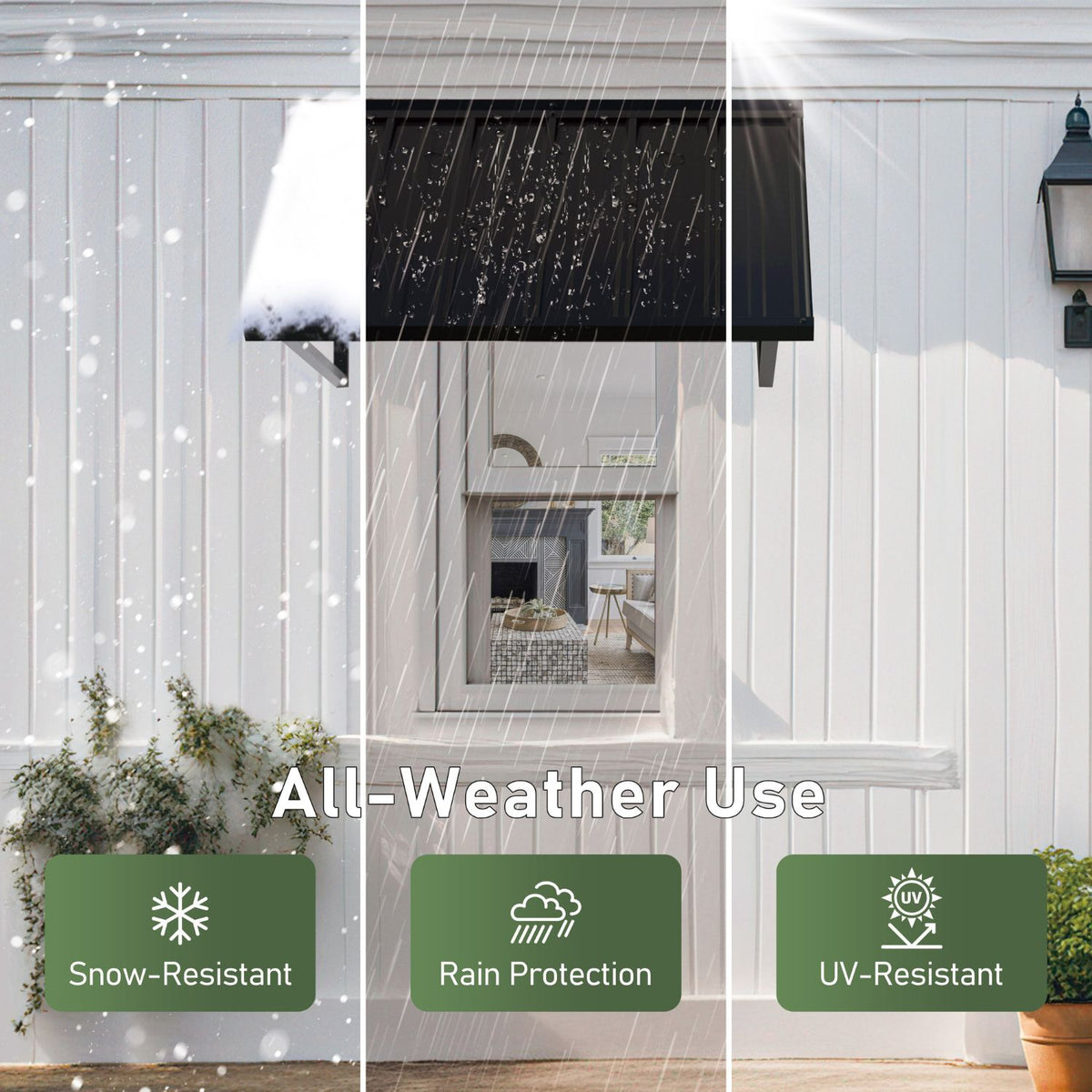 All-Weather Metal Awning for Outdoor