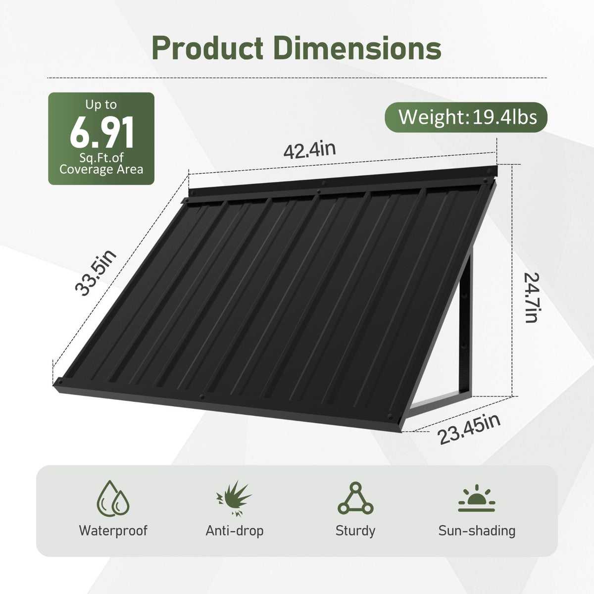 42" Window Awning from Veikous