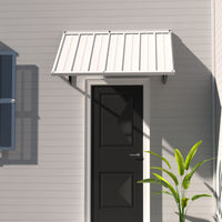 Veikous Residential Metal Awning, Fixed Window Awning with Triangle Frame for Doors, Porches, Balconies