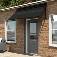 Veikous Residential Metal Awning, Fixed Window Awning with Triangle Frame for Doors, Porches, Balconies