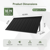Veikous Residential Metal Awning, Fixed Window Awning with Triangle Frame for Doors, Porches, Balconies