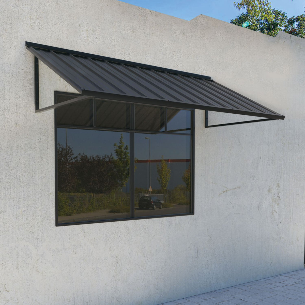 Veikous Metal Door Awning 103x36 in, Powder-Coated Frame Awnings for Front Entrance, All-Weather Protection Sunshade