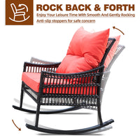 Wicker Rocker Bistro Set with Coffee Table